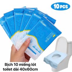 miếng lót toilet dùng 1 lần loại dài 40x60cm 🇫🇷 protège toilette jetable format long 🇬🇧 disposable long toilet seat cover
