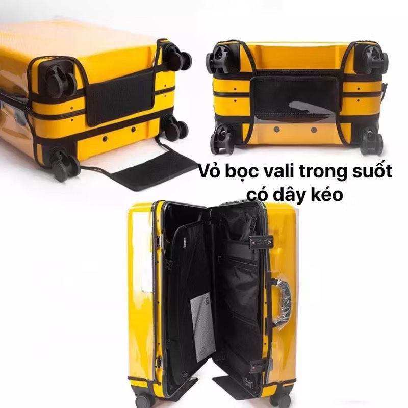 🇻🇳 Vỏ bọc vali trong suốt có dây kéo tiện lợi, chống nước cao cấp. 🇫🇷 Housse de valise transparente avec fermeture éclair. 🇬🇧 Transparent luggage cover with zipper. - Image 2